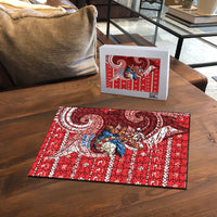 Wallis And Futuna Christmas Puzzle Santa Riding Ocean Dolphin