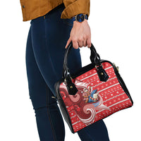 Wallis And Futuna Christmas Shoulder Handbag Santa Riding Ocean Dolphin