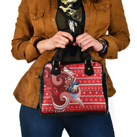 Wallis And Futuna Christmas Shoulder Handbag Santa Riding Ocean Dolphin