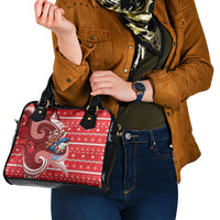 Wallis And Futuna Christmas Shoulder Handbag Santa Riding Ocean Dolphin