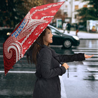 Wallis And Futuna Christmas Umbrella Santa Riding Ocean Dolphin DT05 - Polynesian Pride