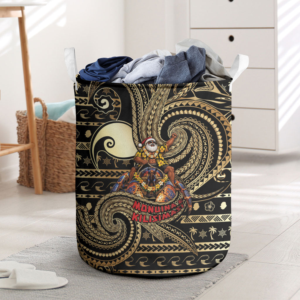 Niue Christmas Laundry Basket Santa Riding Coconut Crab