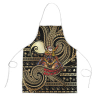 Niue Christmas Apron Santa Riding Coconut Crab DT05 Gold - Polynesian Pride
