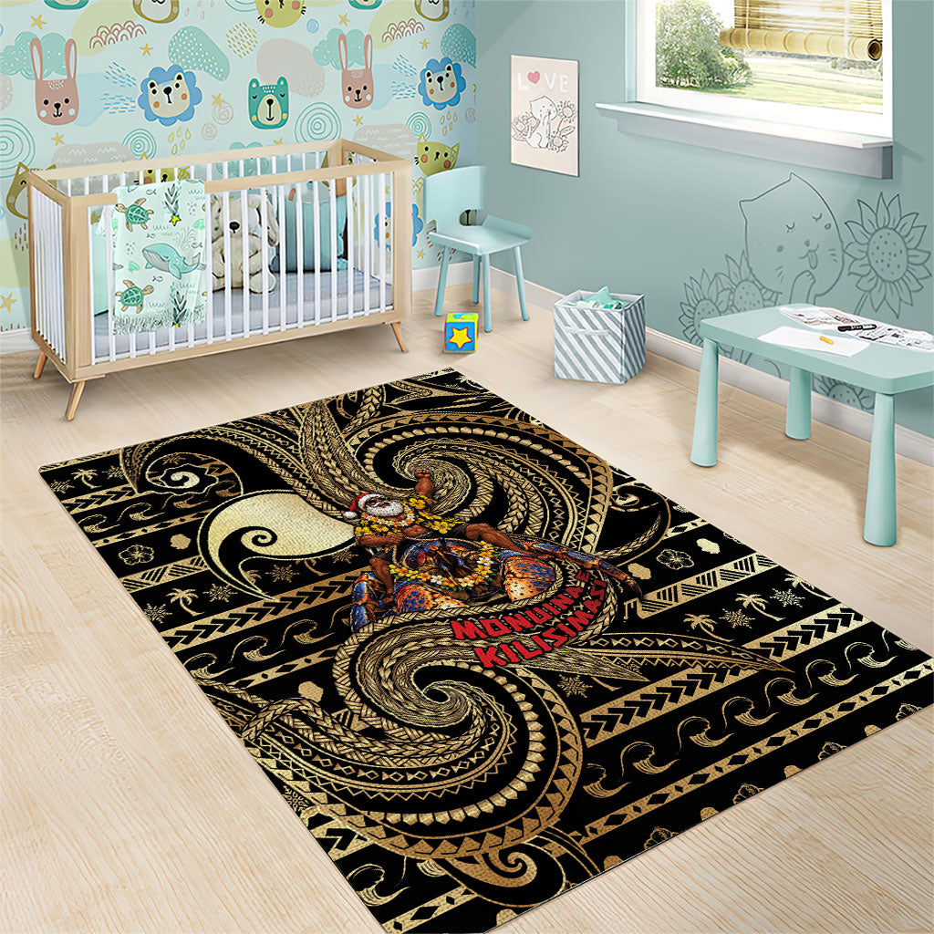 Niue Christmas Area Rug Santa Riding Coconut Crab