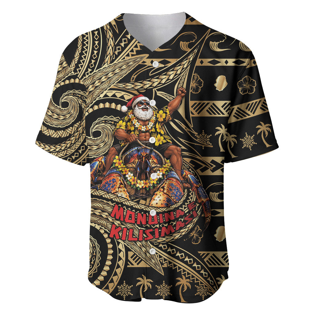 Niue Christmas Baseball Jersey Santa Riding Coconut Crab