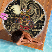 Niue Christmas Beach Blanket Santa Riding Coconut Crab