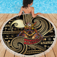 Niue Christmas Beach Blanket Santa Riding Coconut Crab