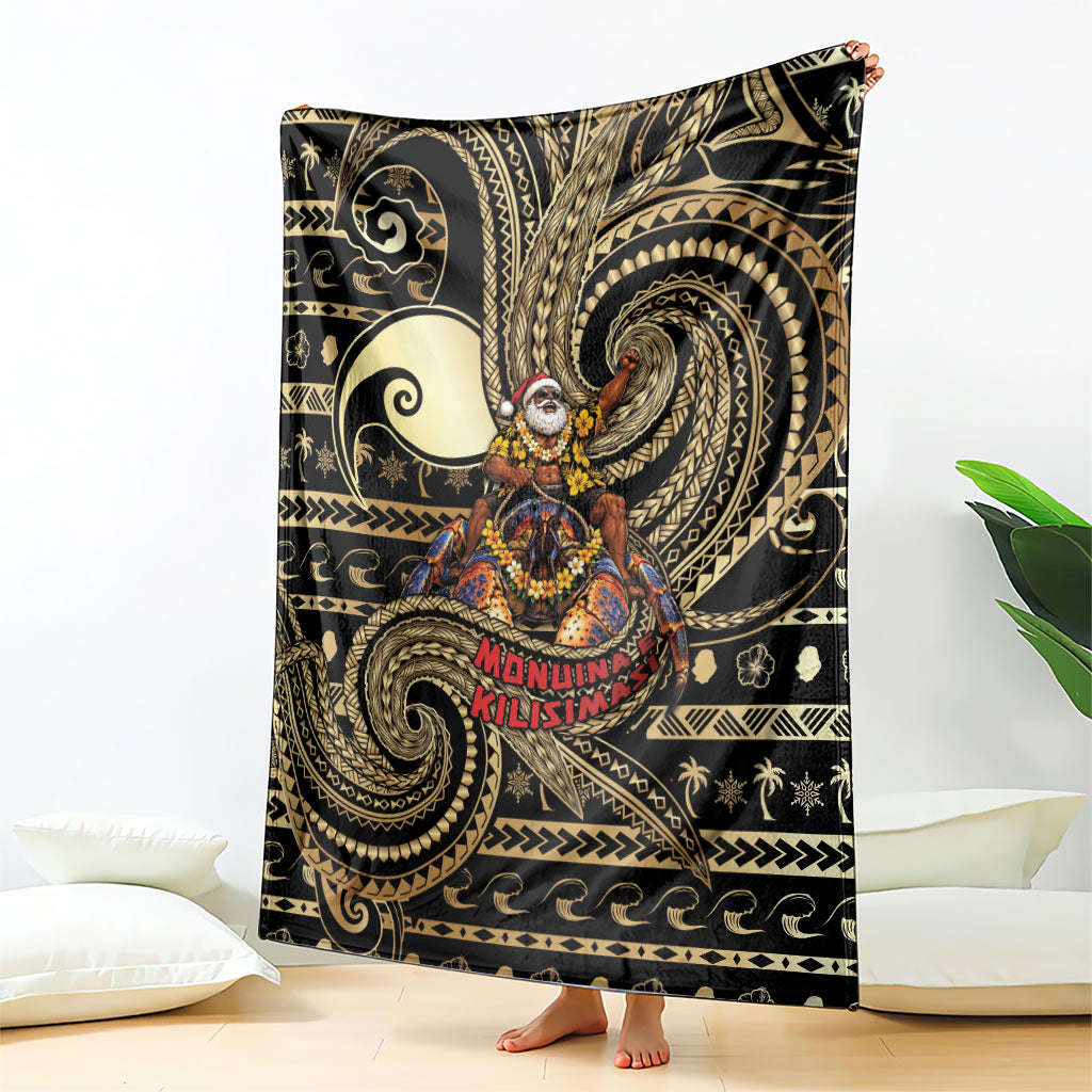 Niue Christmas Blanket Santa Riding Coconut Crab