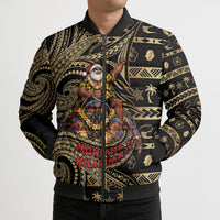 Niue Christmas Bomber Puffer Jacket Santa Riding Coconut Crab