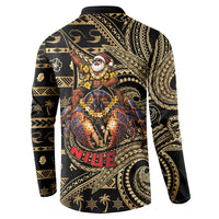 Niue Christmas Button Sweatshirt Santa Riding Coconut Crab DT05 - Polynesian Pride