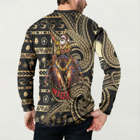 Niue Christmas Button Sweatshirt Santa Riding Coconut Crab DT05 - Polynesian Pride