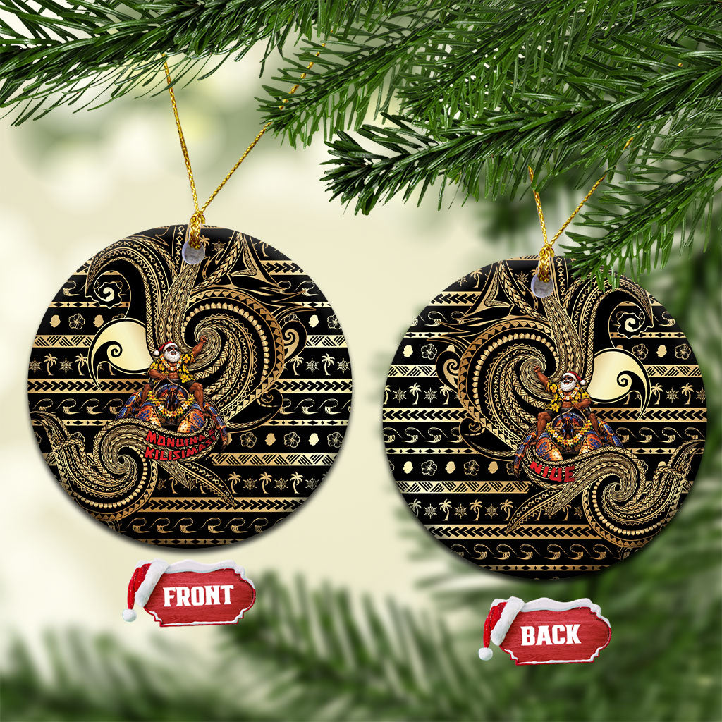 Niue Christmas Ceramic Ornament Santa Riding Coconut Crab