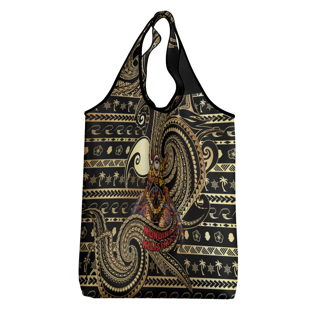 Niue Christmas Grocery Bag Santa Riding Coconut Crab