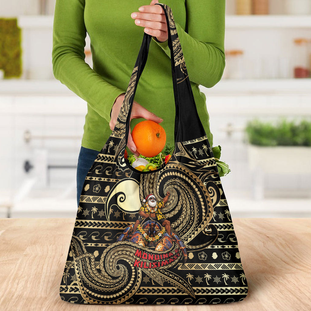 Niue Christmas Grocery Bag Santa Riding Coconut Crab