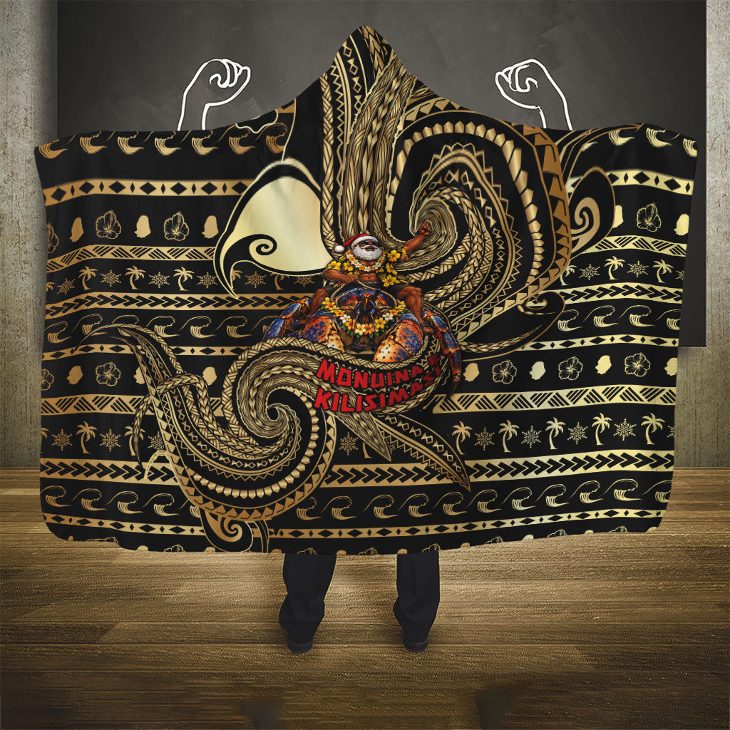 Niue Christmas Hooded Blanket Santa Riding Coconut Crab