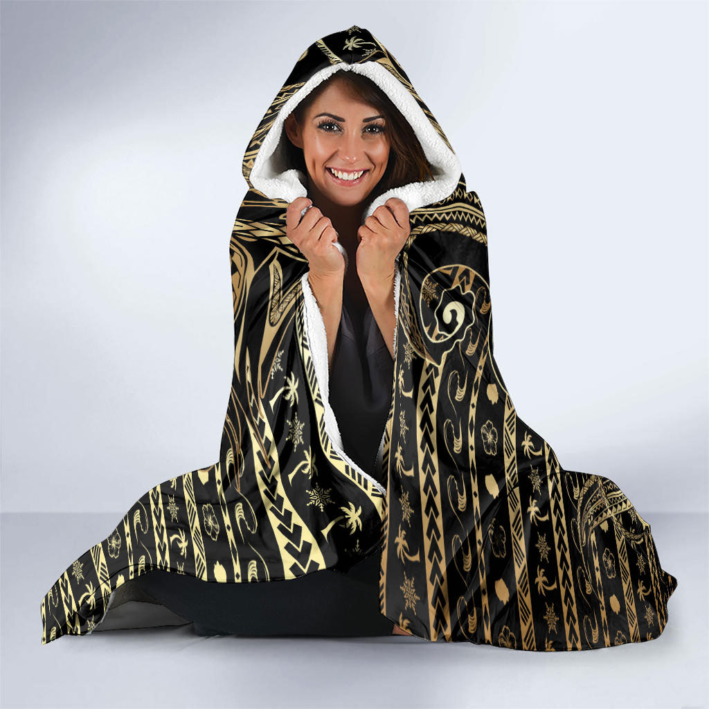 Niue Christmas Hooded Blanket Santa Riding Coconut Crab