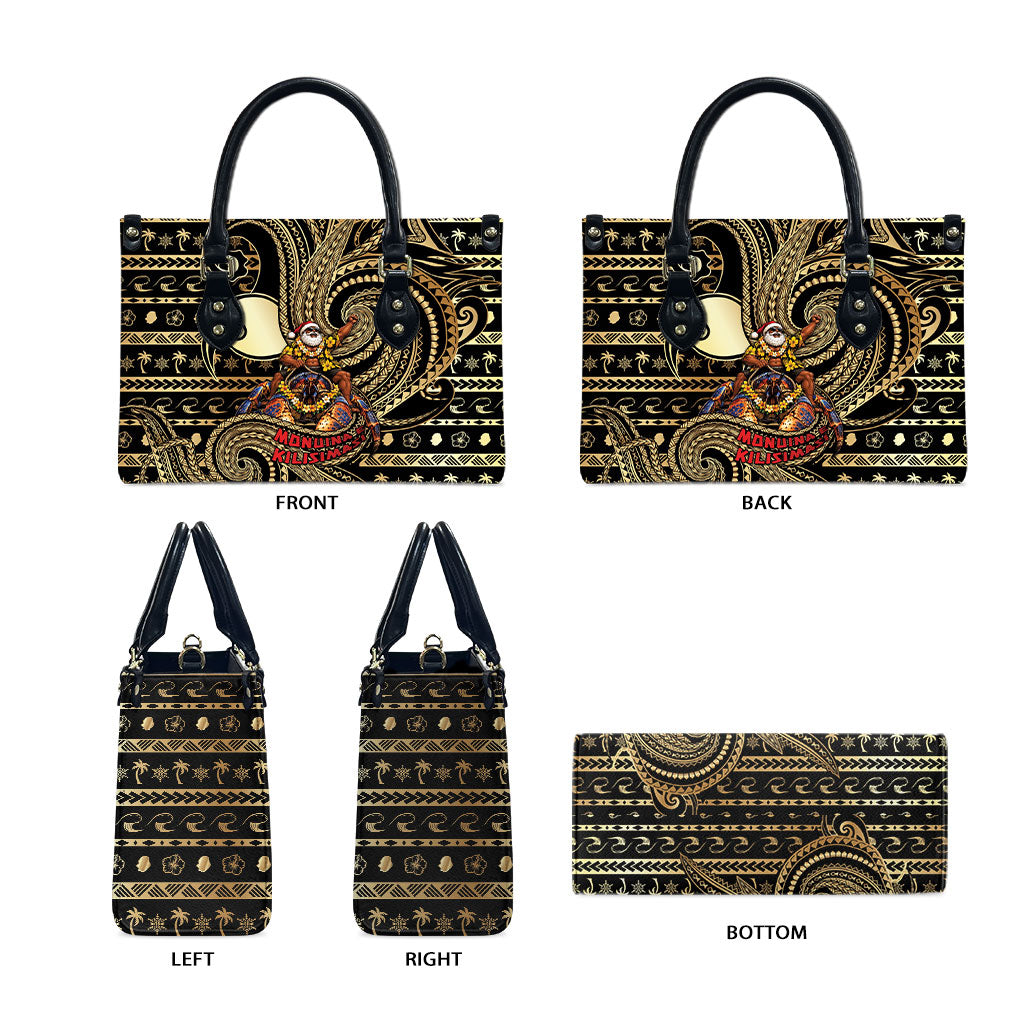 Niue Christmas Leather Bag Santa Riding Coconut Crab