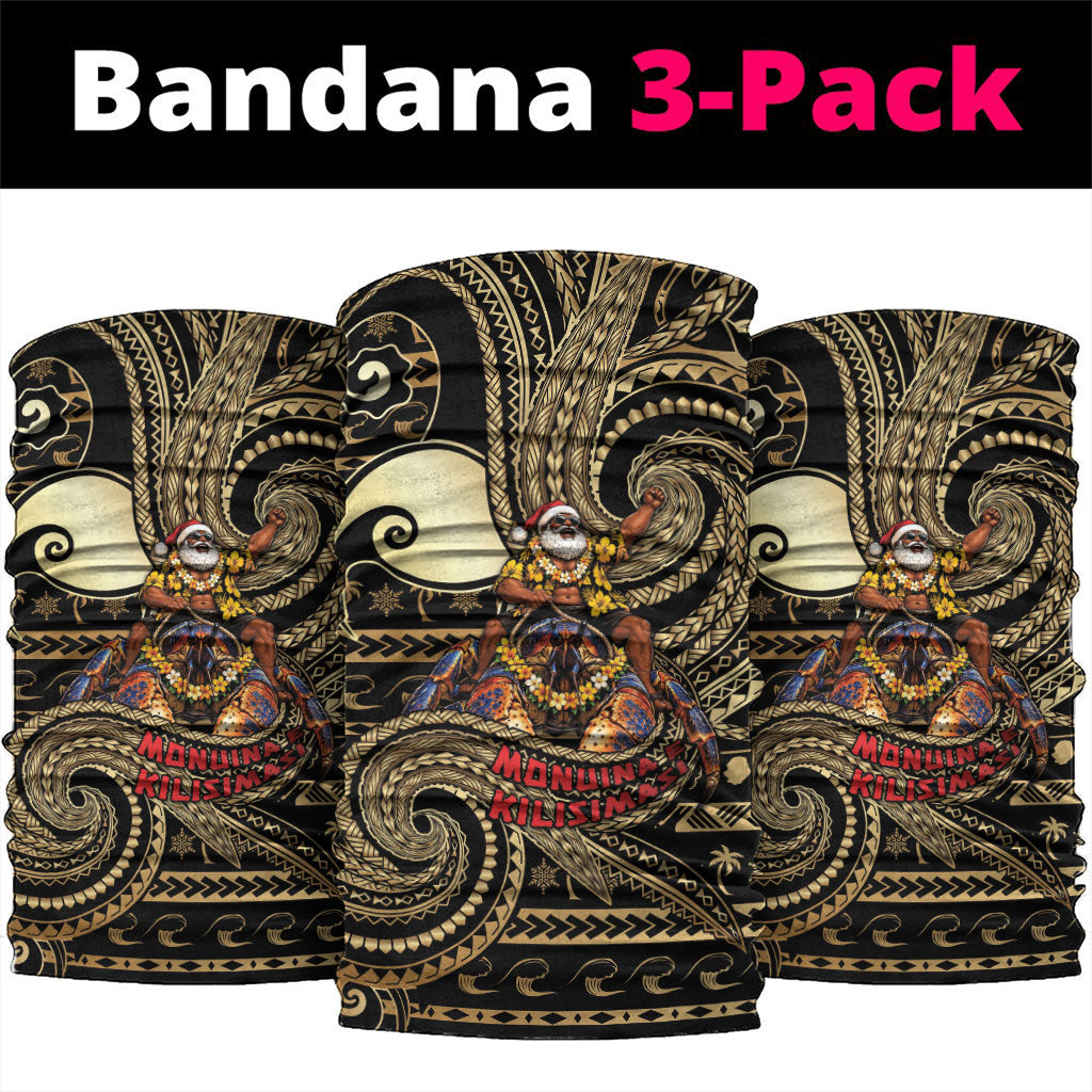 Niue Christmas Neck Gaiter Santa Riding Coconut Crab