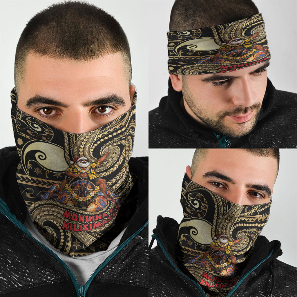 Niue Christmas Neck Gaiter Santa Riding Coconut Crab