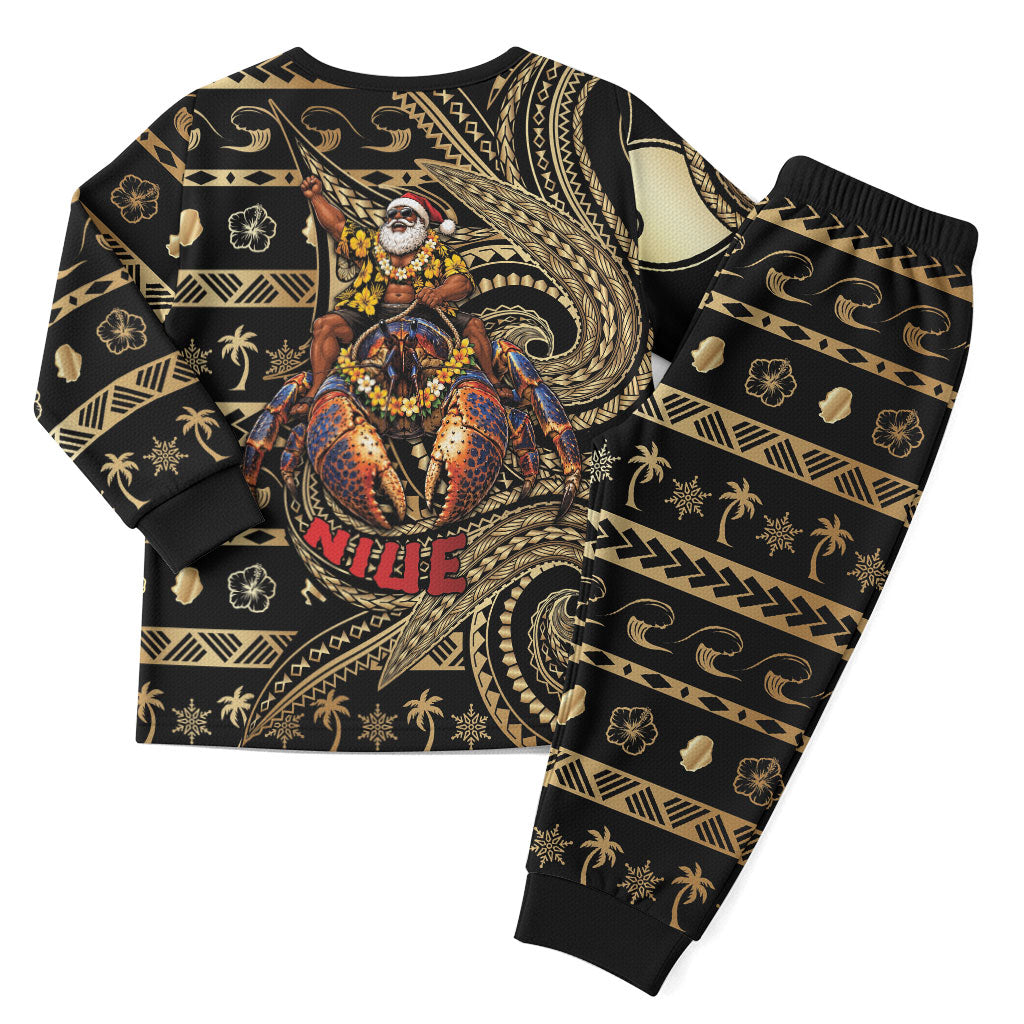 Niue Christmas Pajama Set Santa Riding Coconut Crab
