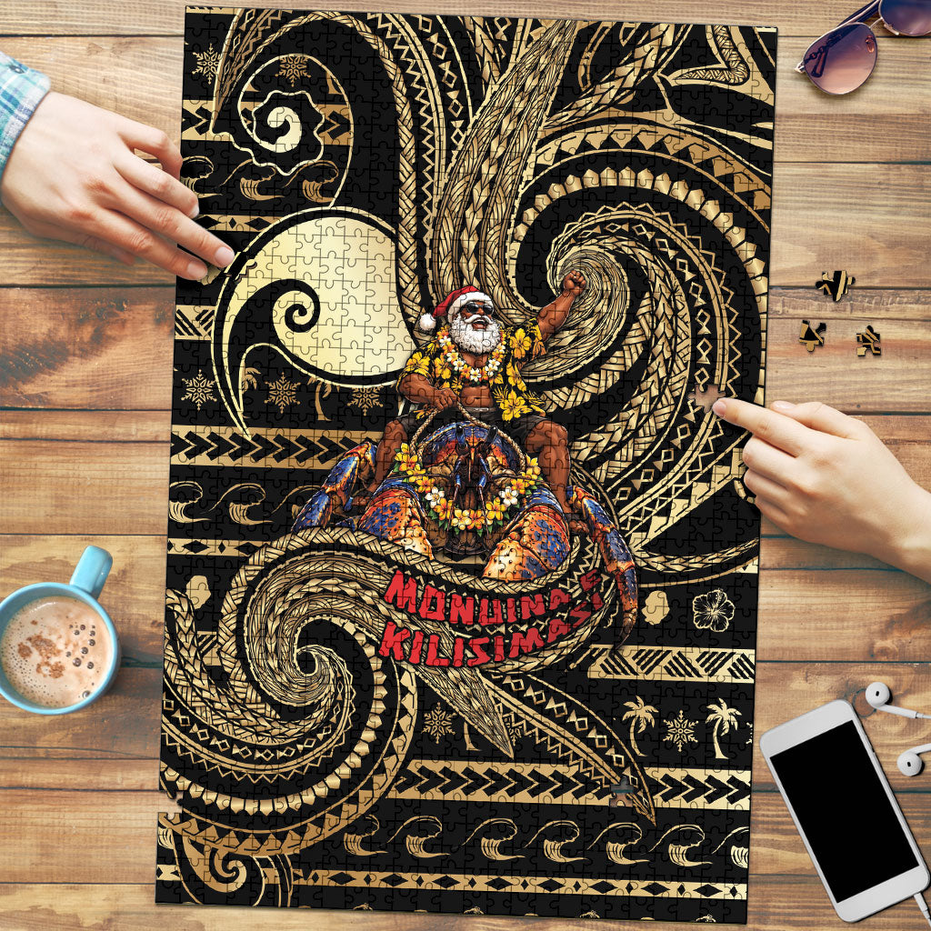 Niue Christmas Puzzle Santa Riding Coconut Crab