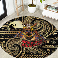 Niue Christmas Round Carpet Santa Riding Coconut Crab
