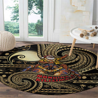 Niue Christmas Round Carpet Santa Riding Coconut Crab