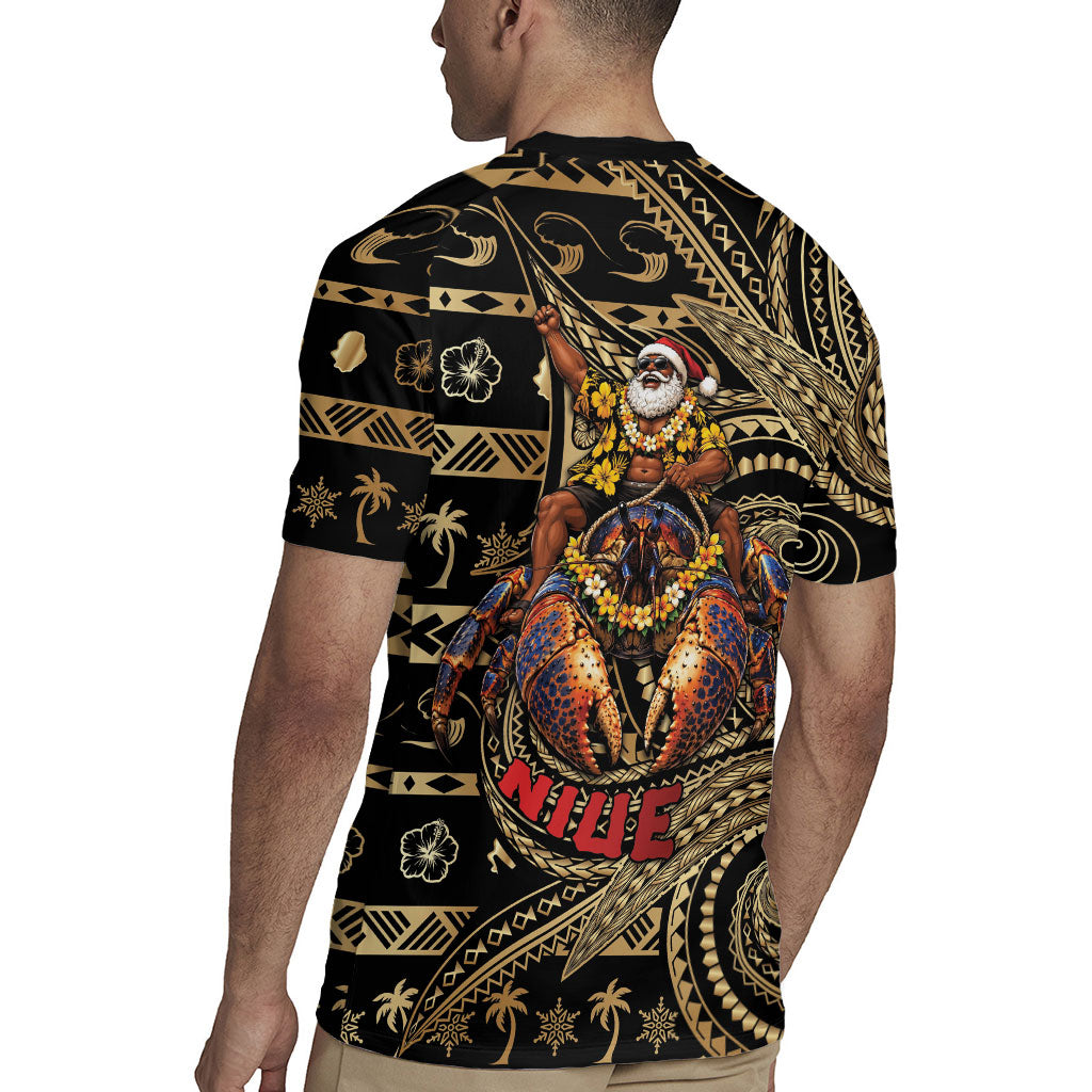 Niue Christmas Rugby Jersey Santa Riding Coconut Crab