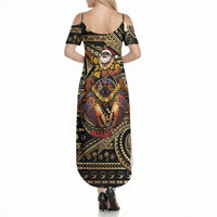 Niue Christmas Summer Maxi Dress Santa Riding Coconut Crab