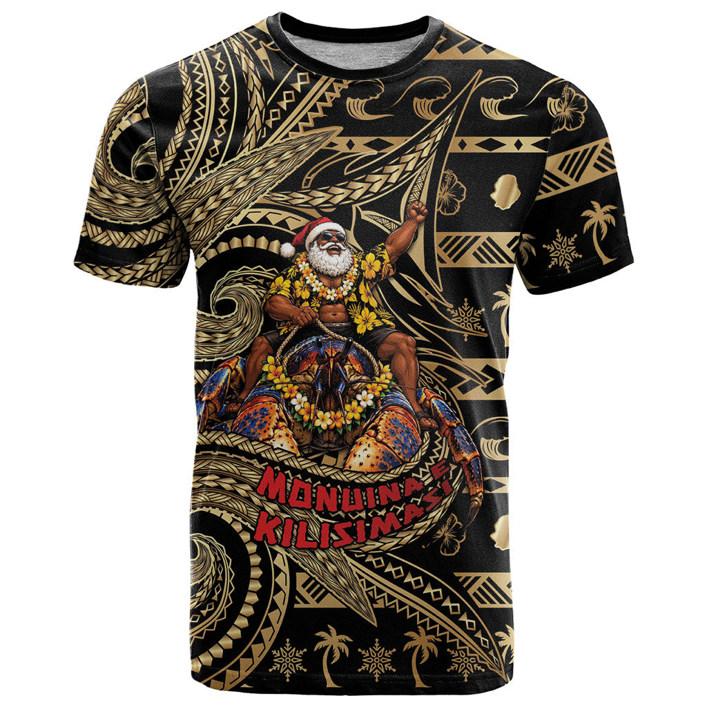 Niue Christmas T Shirt Santa Riding Coconut Crab