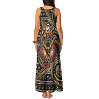 Niue Christmas Tank Maxi Dress Santa Riding Coconut Crab