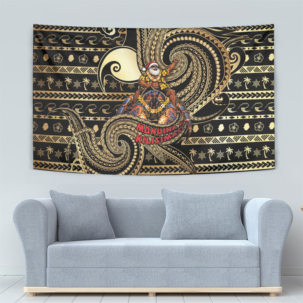 Niue Christmas Tapestry Santa Riding Coconut Crab