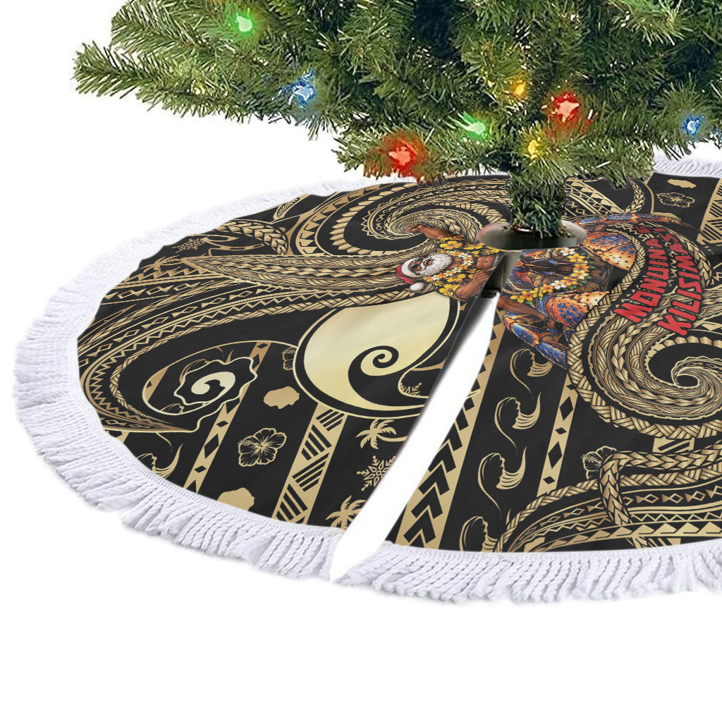 Niue Christmas Tree Skirt Santa Riding Coconut Crab