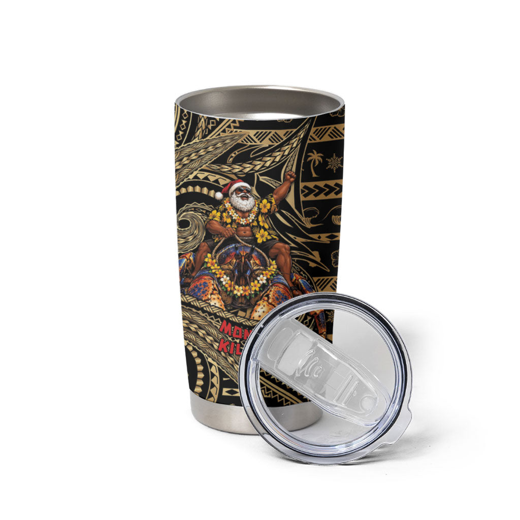 Niue Christmas Tumbler Cup Santa Riding Coconut Crab DT05 - Polynesian Pride