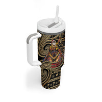Niue Christmas Tumbler With Handle Santa Riding Coconut Crab