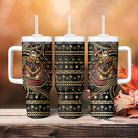 Niue Christmas Tumbler With Handle Santa Riding Coconut Crab