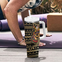 Niue Christmas Tumbler With Handle Santa Riding Coconut Crab