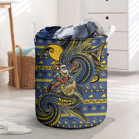 Tokelau Christmas Laundry Basket Santa Riding Sea Turtle