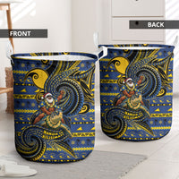 Tokelau Christmas Laundry Basket Santa Riding Sea Turtle
