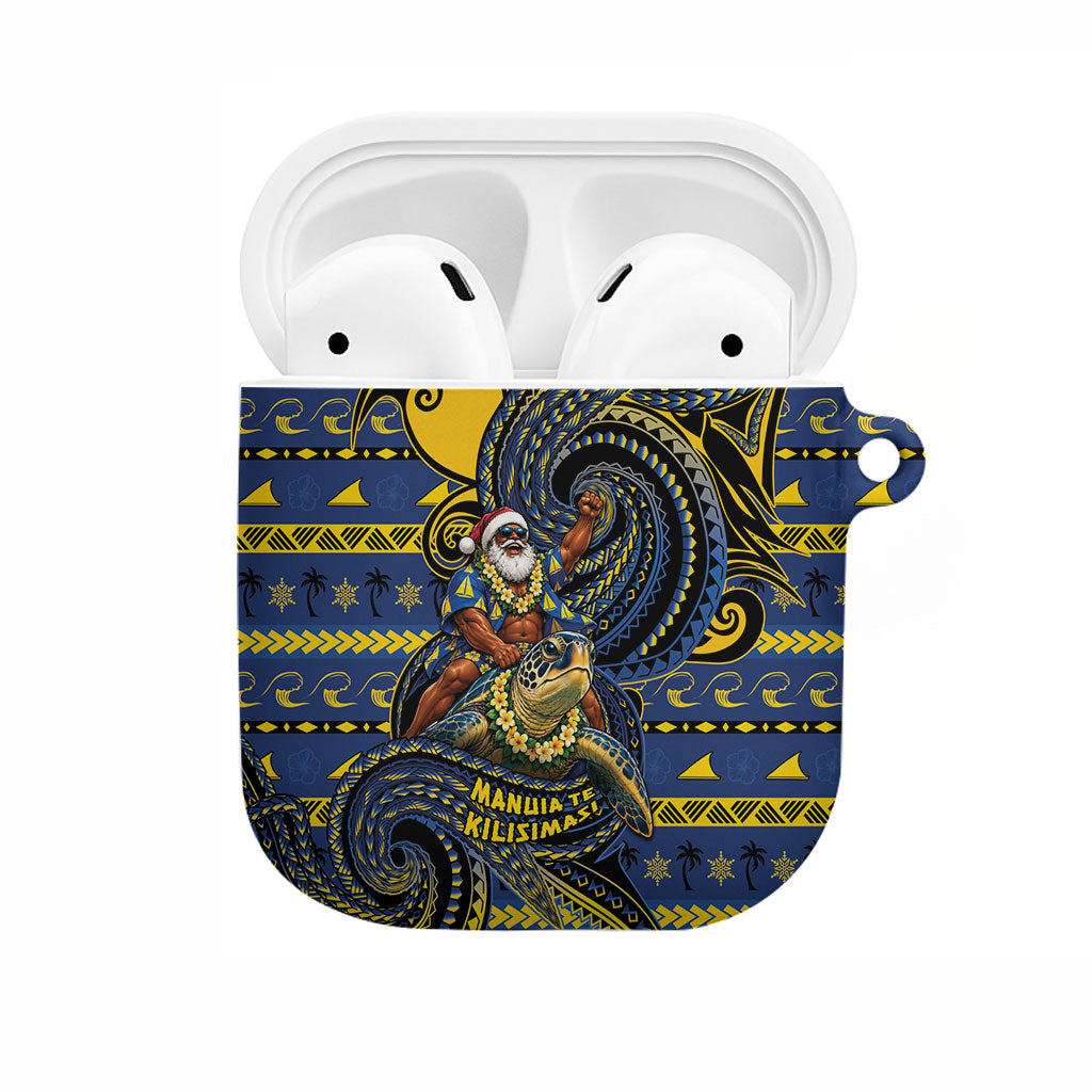 Tokelau Christmas AirPods Case Santa Riding Sea Turtle