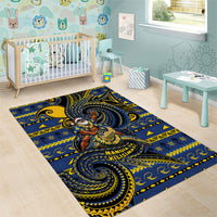 Tokelau Christmas Area Rug Santa Riding Sea Turtle