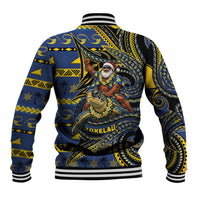 Tokelau Christmas Baseball Jacket Santa Riding Sea Turtle