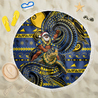 Tokelau Christmas Beach Blanket Santa Riding Sea Turtle