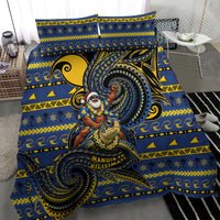 Tokelau Christmas Bedding Set Santa Riding Sea Turtle