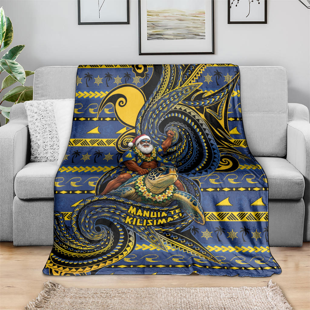 Tokelau Christmas Blanket Santa Riding Sea Turtle