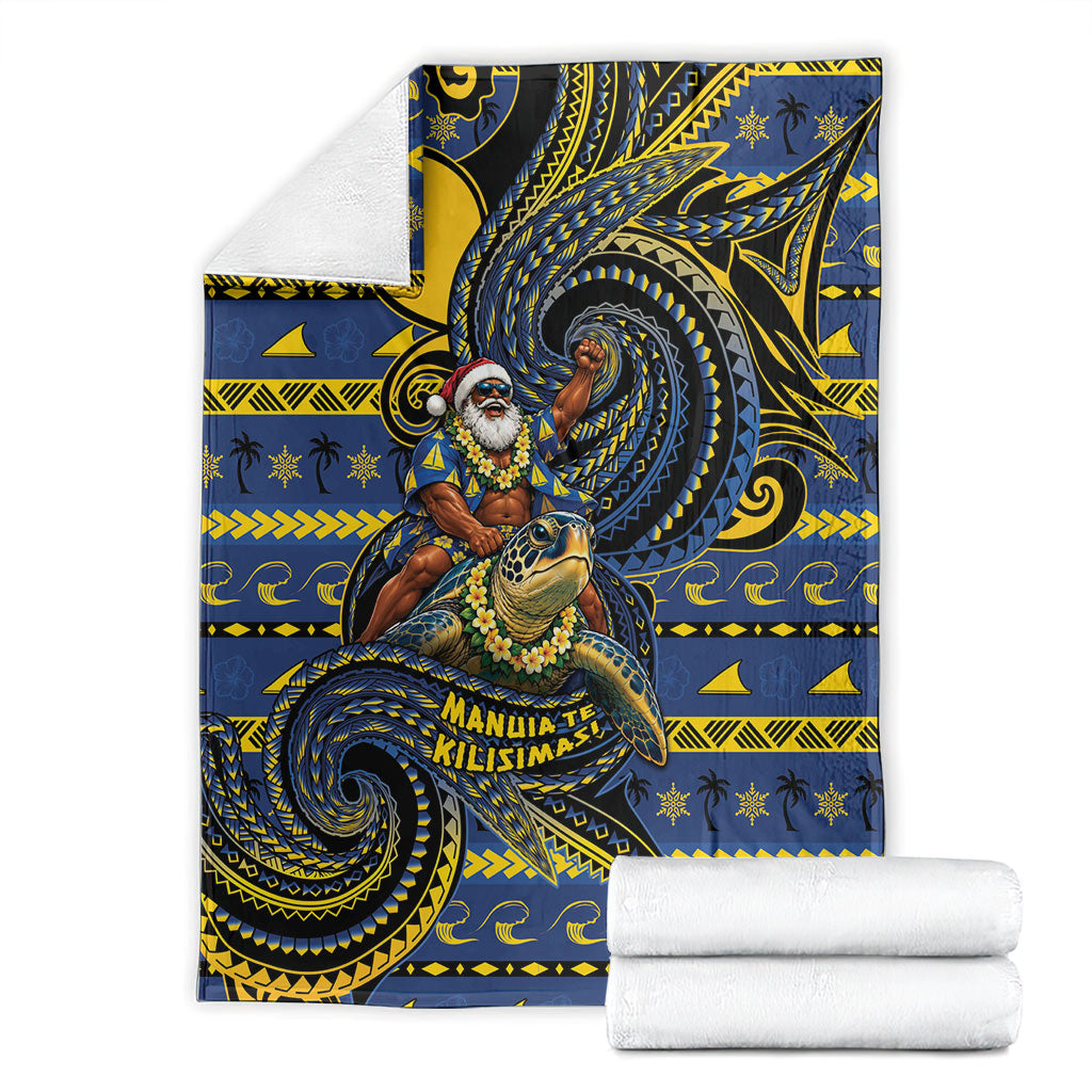 Tokelau Christmas Blanket Santa Riding Sea Turtle