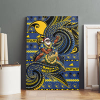 Tokelau Christmas Canvas Wall Art Santa Riding Sea Turtle DT05 - Polynesian Pride