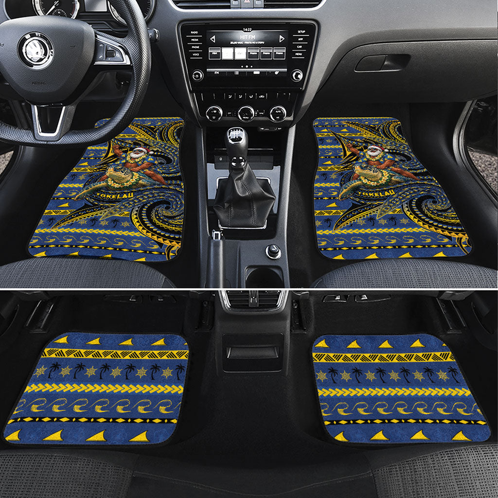 Tokelau Christmas Car Mats Santa Riding Sea Turtle
