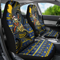 Tokelau Christmas Car Seat Cover Santa Riding Sea Turtle