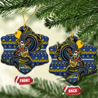 Tokelau Christmas Ceramic Ornament Santa Riding Sea Turtle